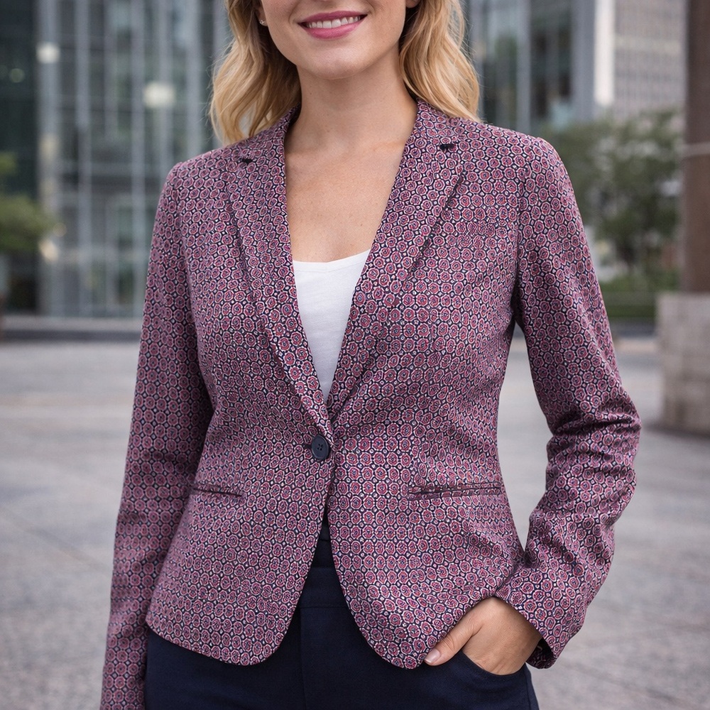 The Limited‎ Women's XS Printed Blazer Geo Pattern Work Jacket Lined Career